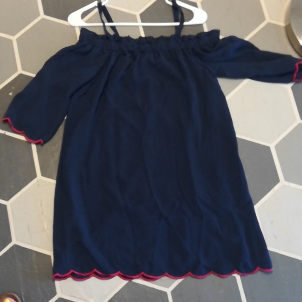 Navy blue off the shoulder dress